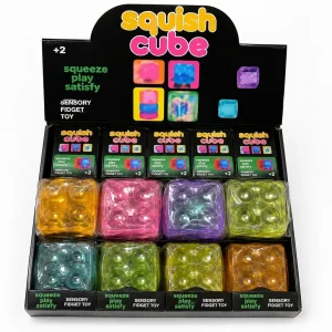 Squish Cube Sensory Fidget – 12 Pc