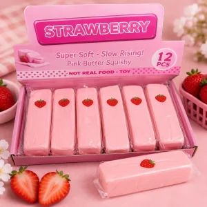 Strawberry Pink Butter Squishy – 12 Pc
