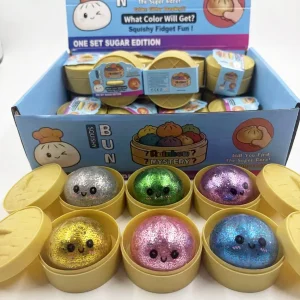 Glitter Dumpling Squishy with Box – Soft Slow-Rise Sensory Toy