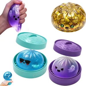 Halloween Sparkle Shark Dumpling Squishy – Soft Sensory Toy