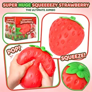 Super Jumbo Strawberry Squishy – Soft Slow-Rise Fruit Fidget Toy