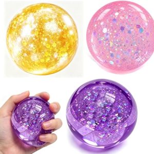 Glitter Gel Squish Balls for Tactile Stress Relief