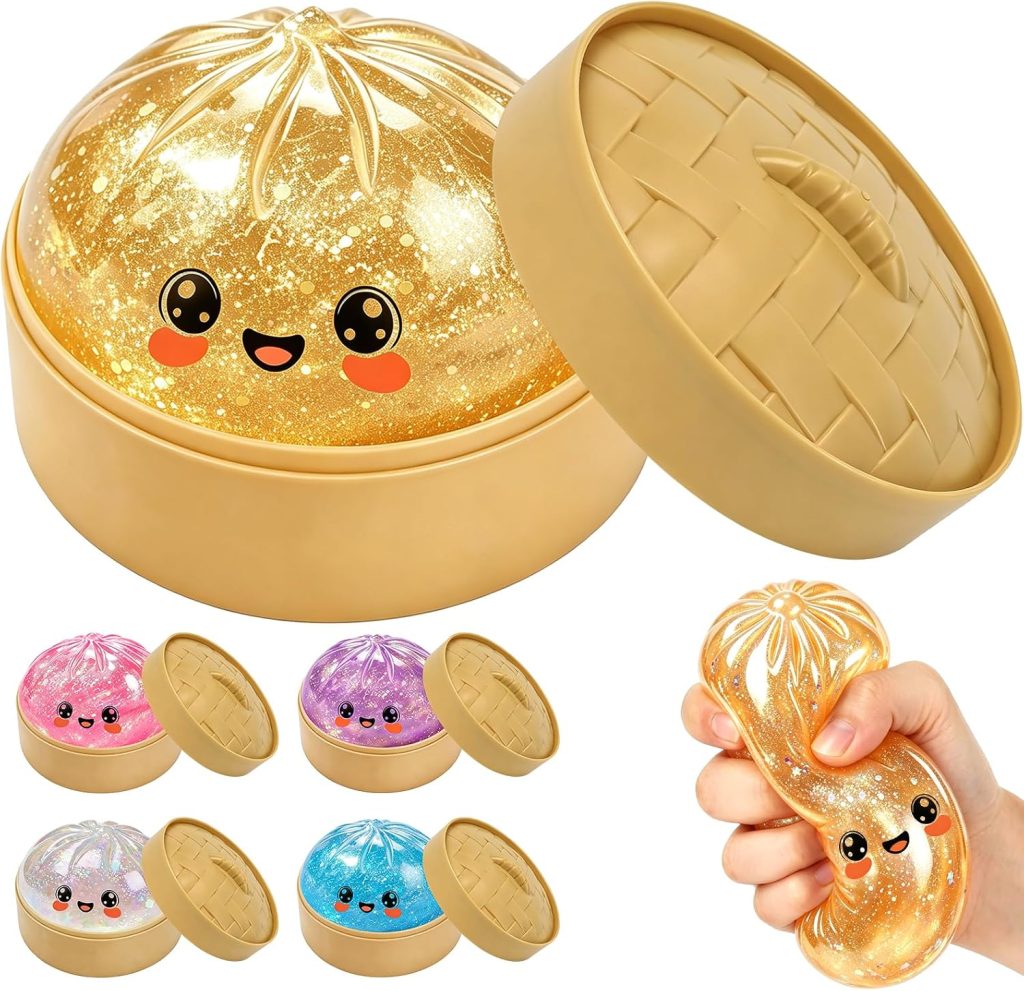 Bright Glitter Bao Squishy with Gift Steamer