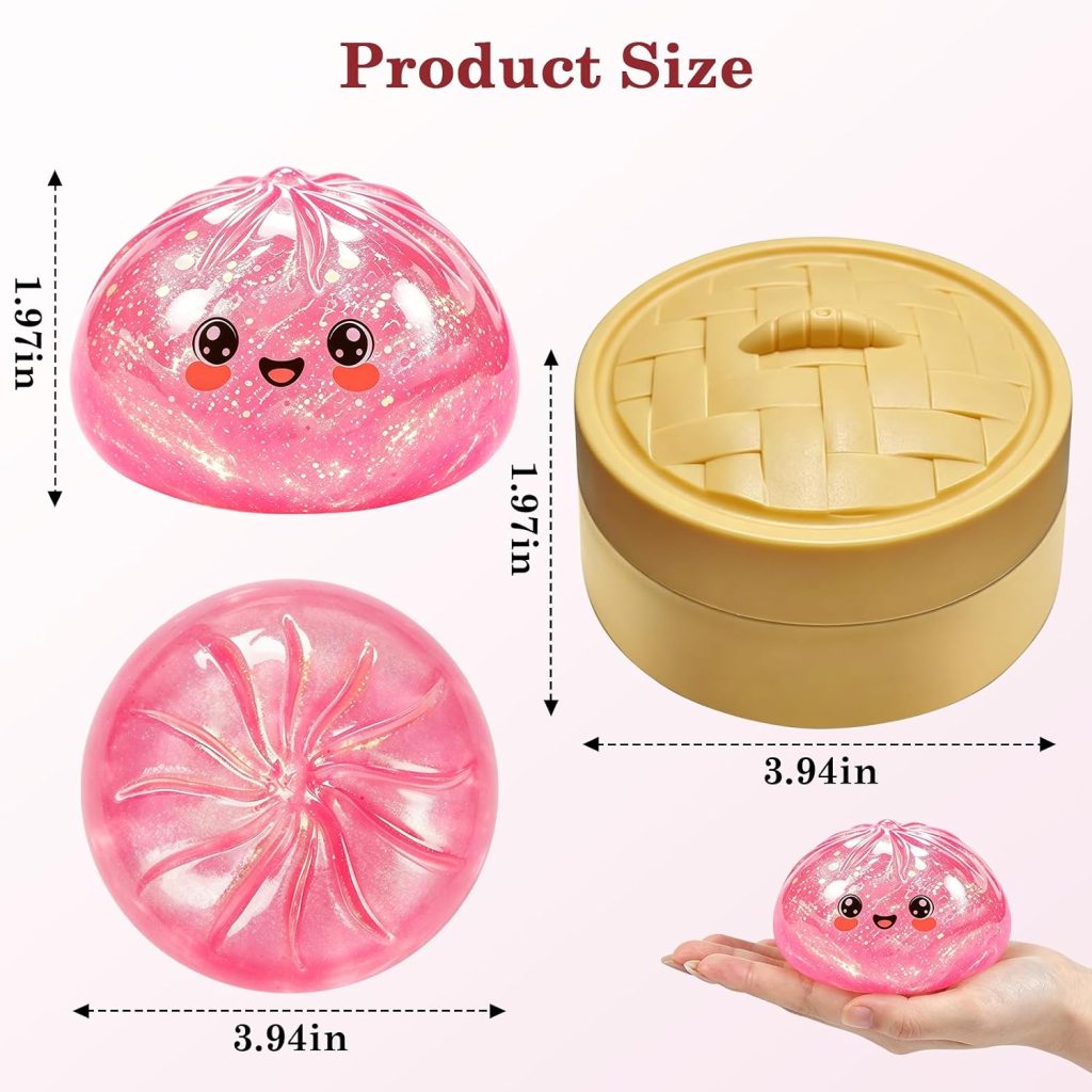 Bright Glitter Bao Squishy with Gift Steamer