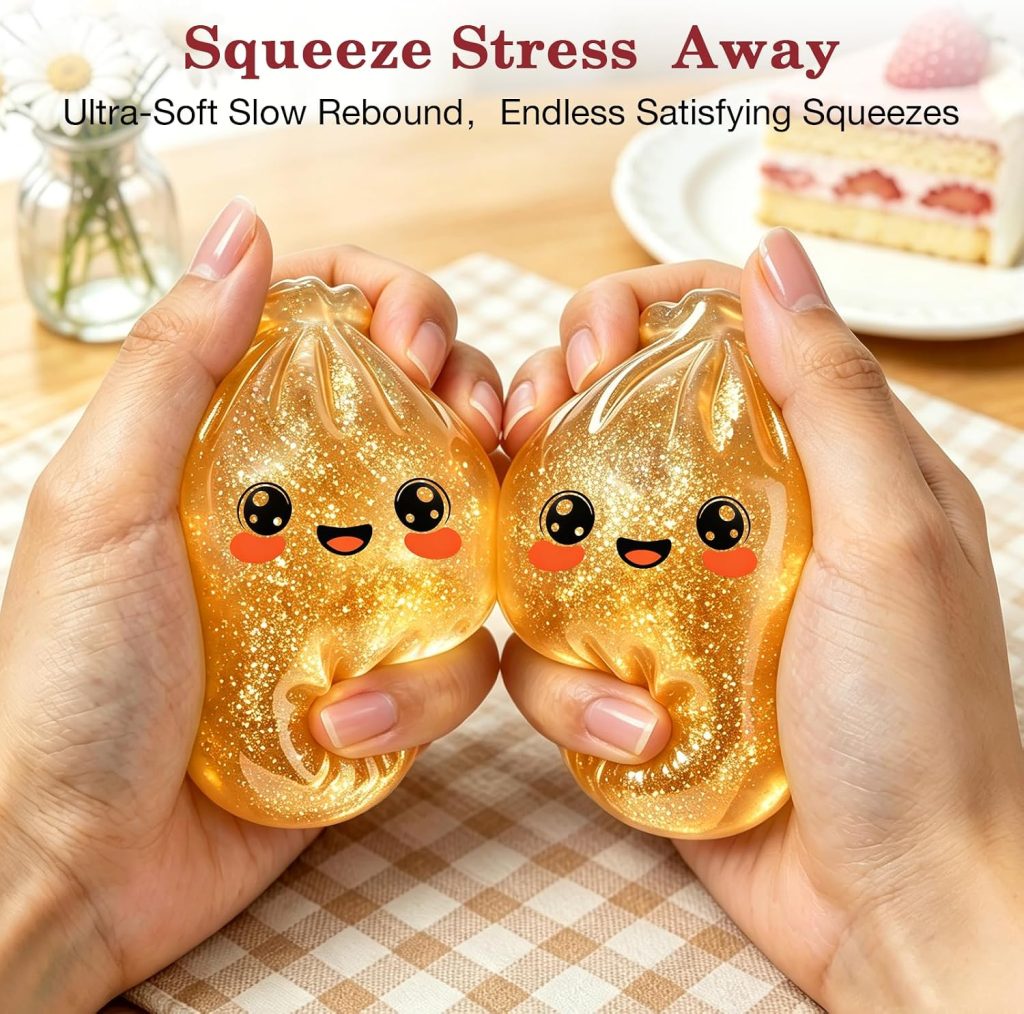 Bright Glitter Bao Squishy with Gift Steamer