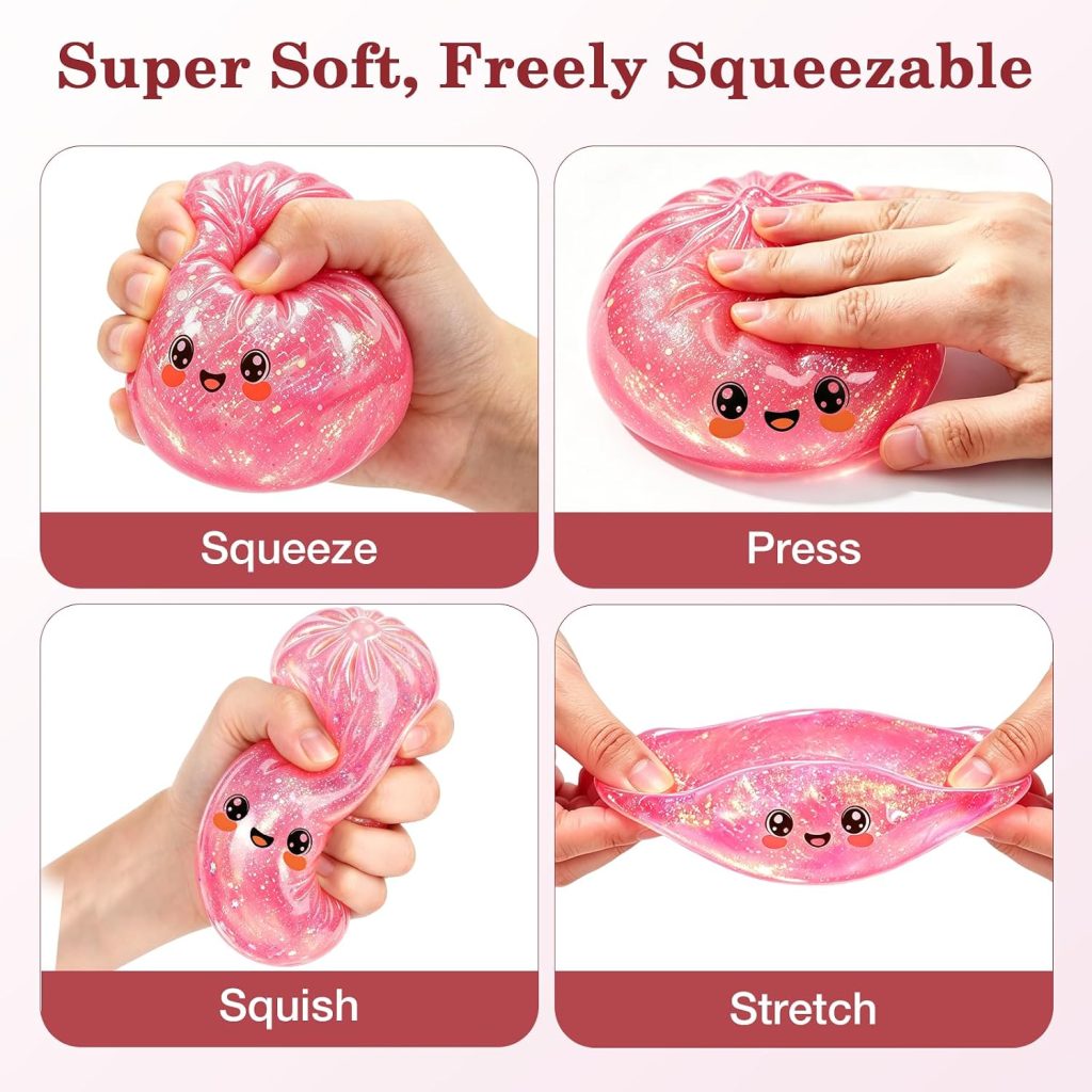 Bright Glitter Bao Squishy with Gift Steamer