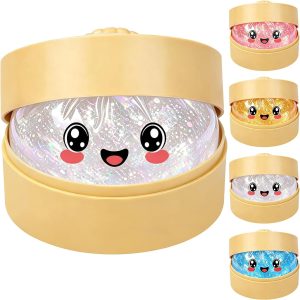 Pink Glitter Bao Squishy with Storage Box
