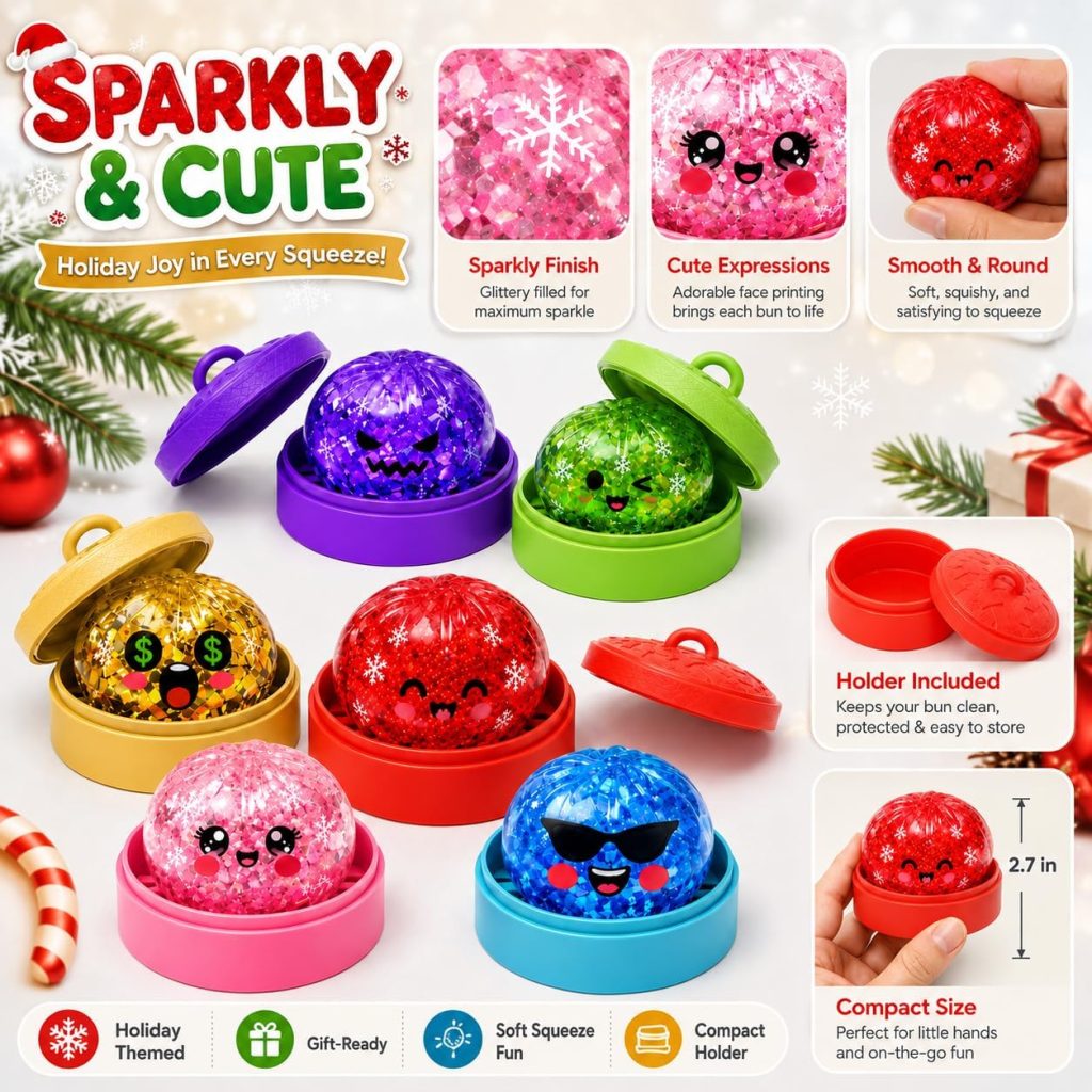 Five-Inch Mystery Dumpling Squishy , Glitter Edition