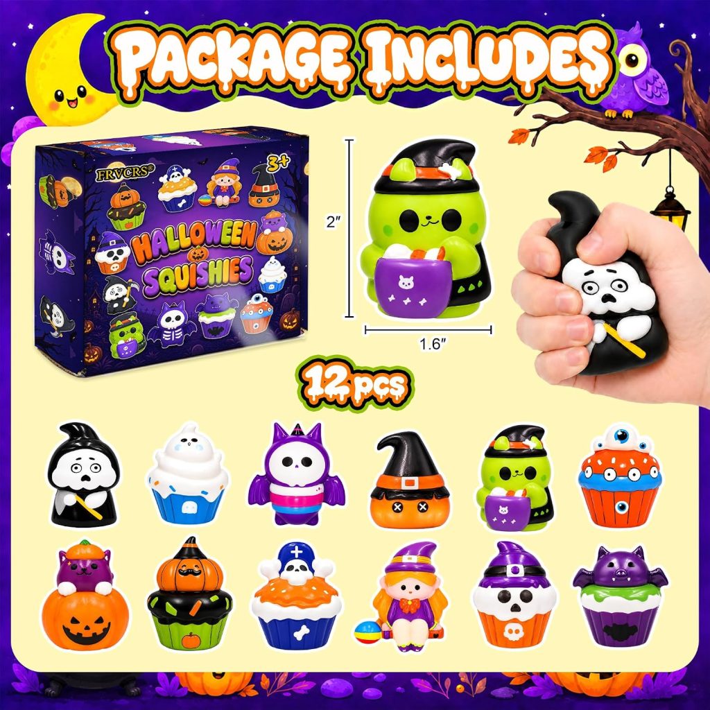 FRVCRS 12 Pcs Halloween Squishy Toys