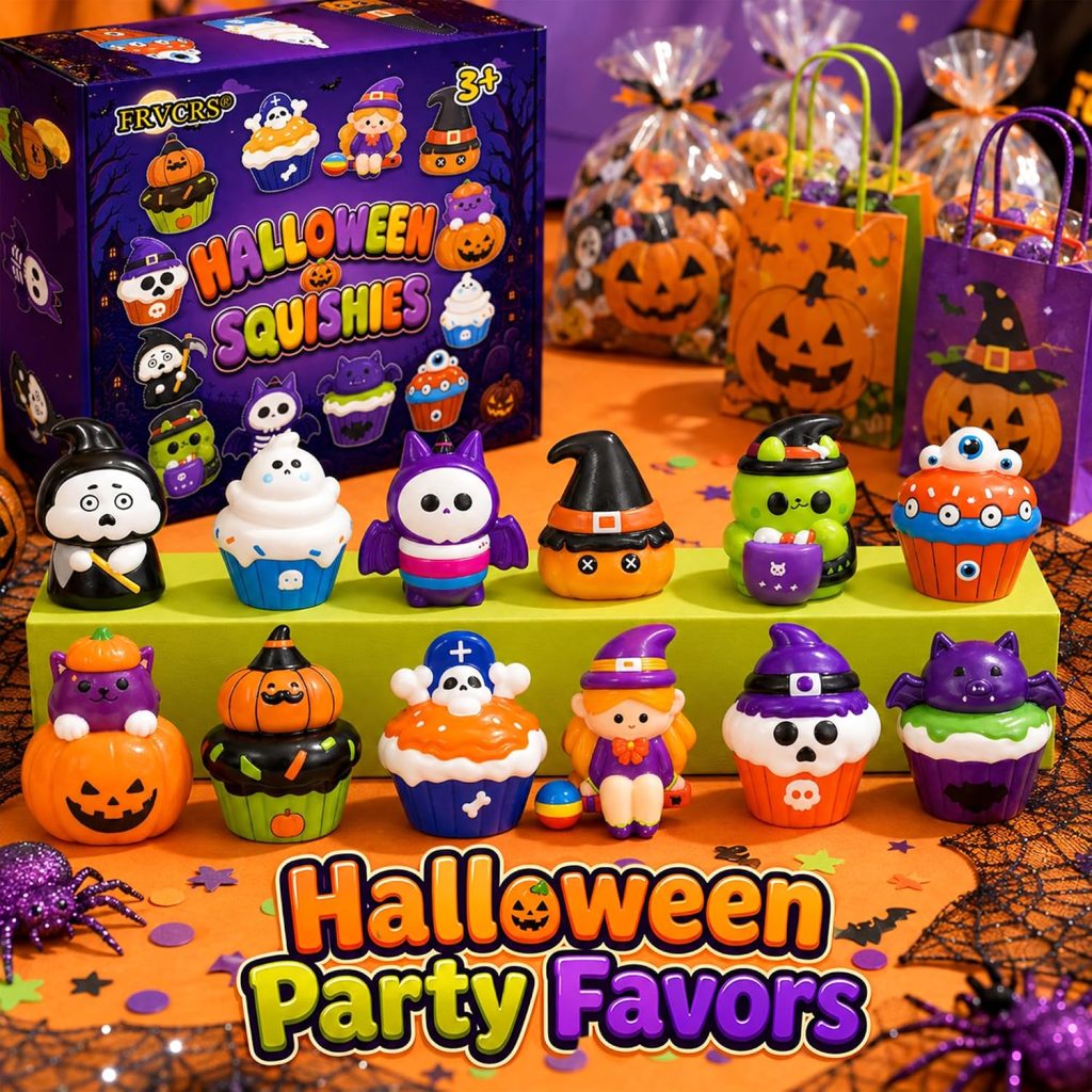 FRVCRS 12 Pcs Halloween Squishy Toys