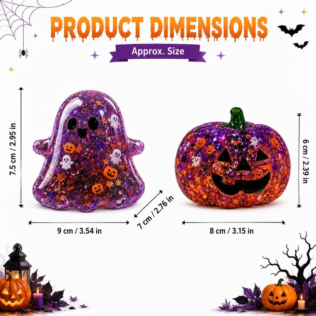UXMDC 2 Pack Purple Ghost & Pumpkin Halloween Squishy Toys
