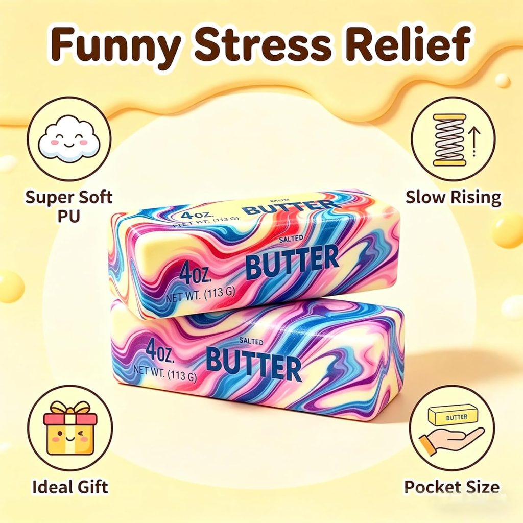 2 Pack Slow Rising Butter Squishy Squeeze Toys