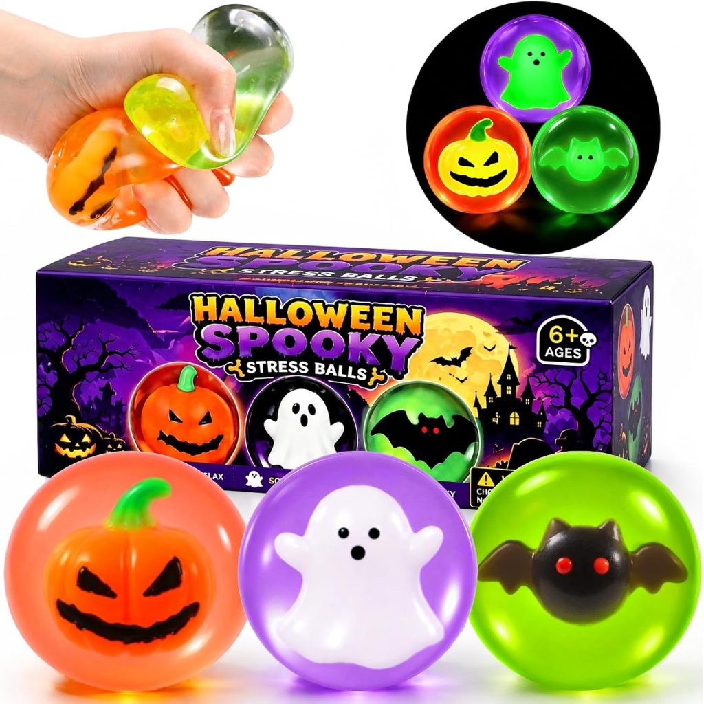Celltestria 3 Pack Glow-in-the-Dark Halloween Stress Balls