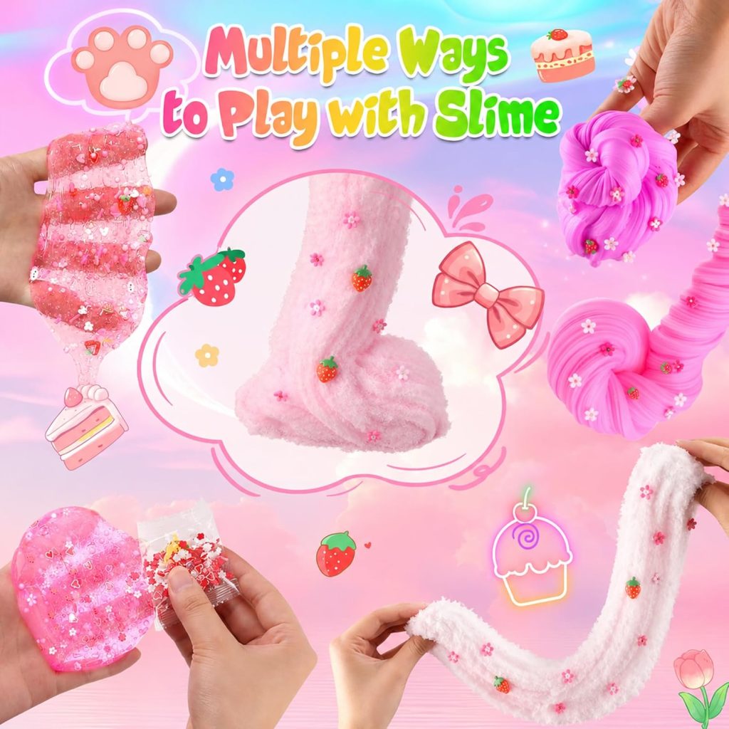 6 Pack Pink Cloud Butter Slime Kit for Girls