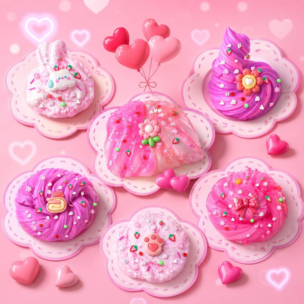 6 Pack Pink Cloud Butter Slime Kit for Girls