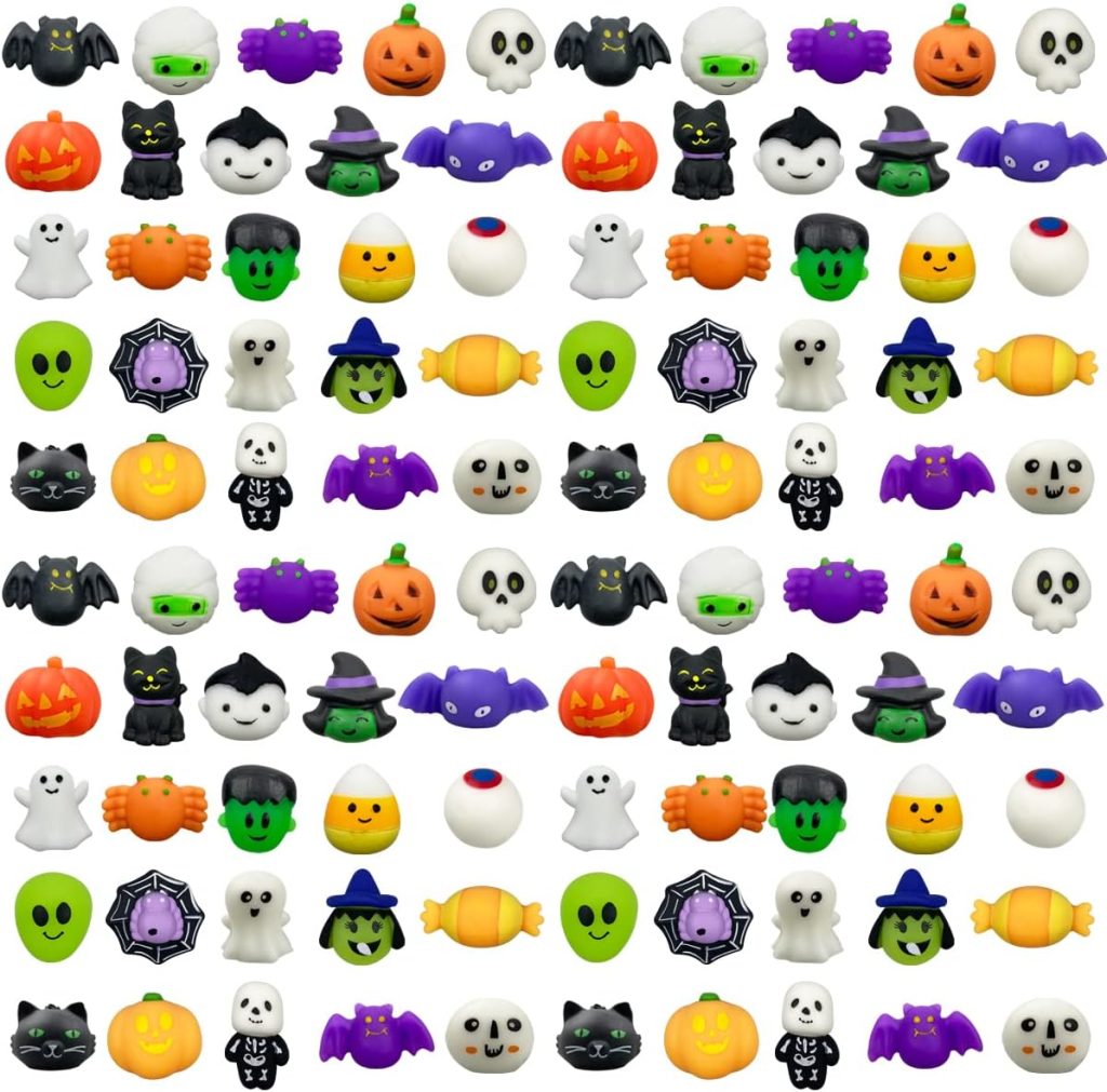 Anditoy 100 Pcs Halloween Mochi Squishy Toys