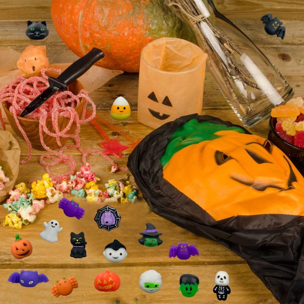 Anditoy 100 Pcs Halloween Mochi Squishy Toys