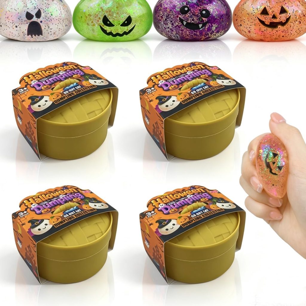 Anditoy 4 Pack Halloween Stress Balls in Steamer Box