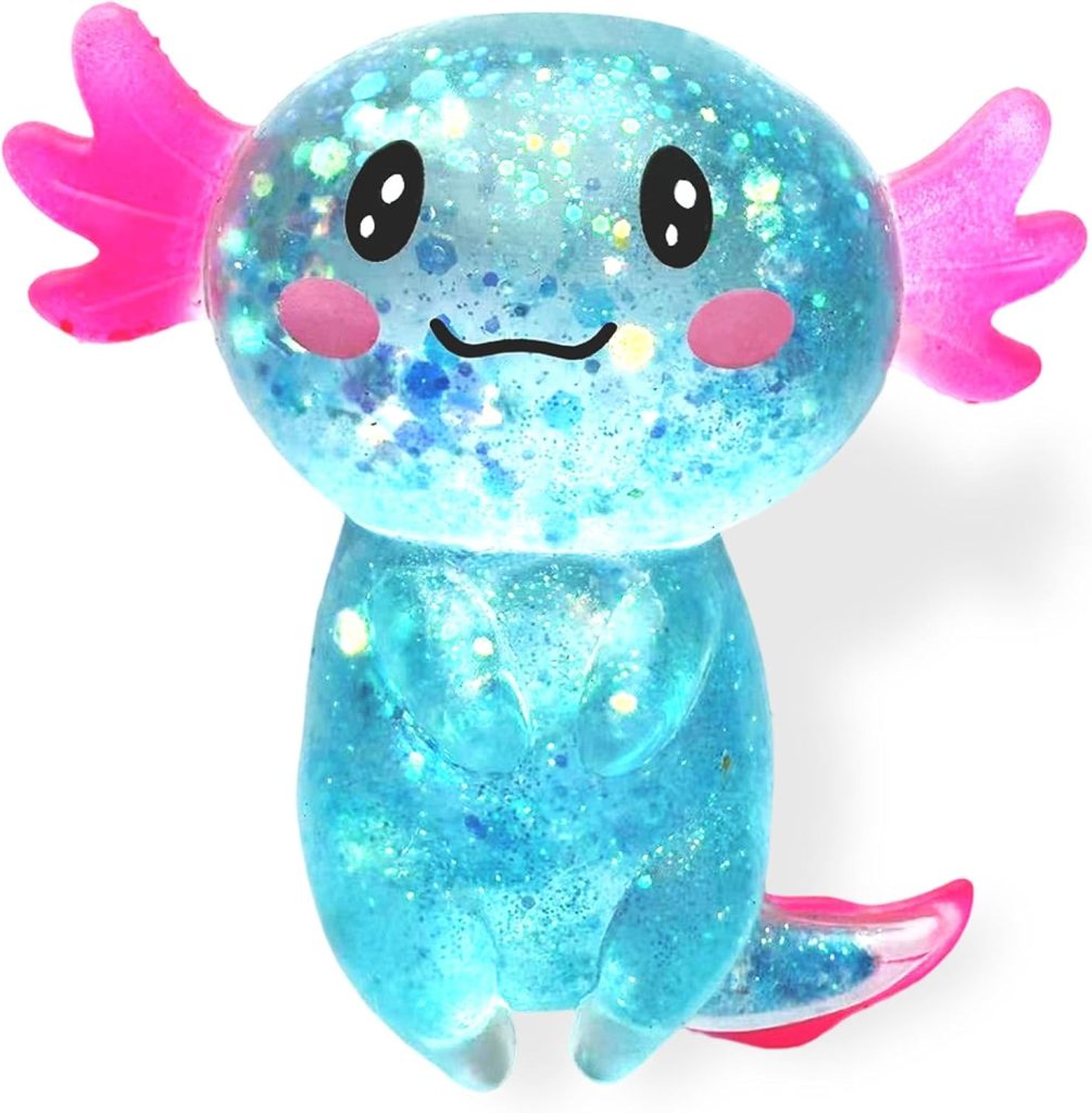 Glitter Axolotl Squishy Toy for Stress Relief