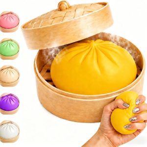 Bao Bun Squeeze Stress Ball , Slow Rising Bao Bun Stress Ball，Stress Relief Sensory Fidget for Desk & Home, Cute Collectible Anxiety Relief Gift,Yellow