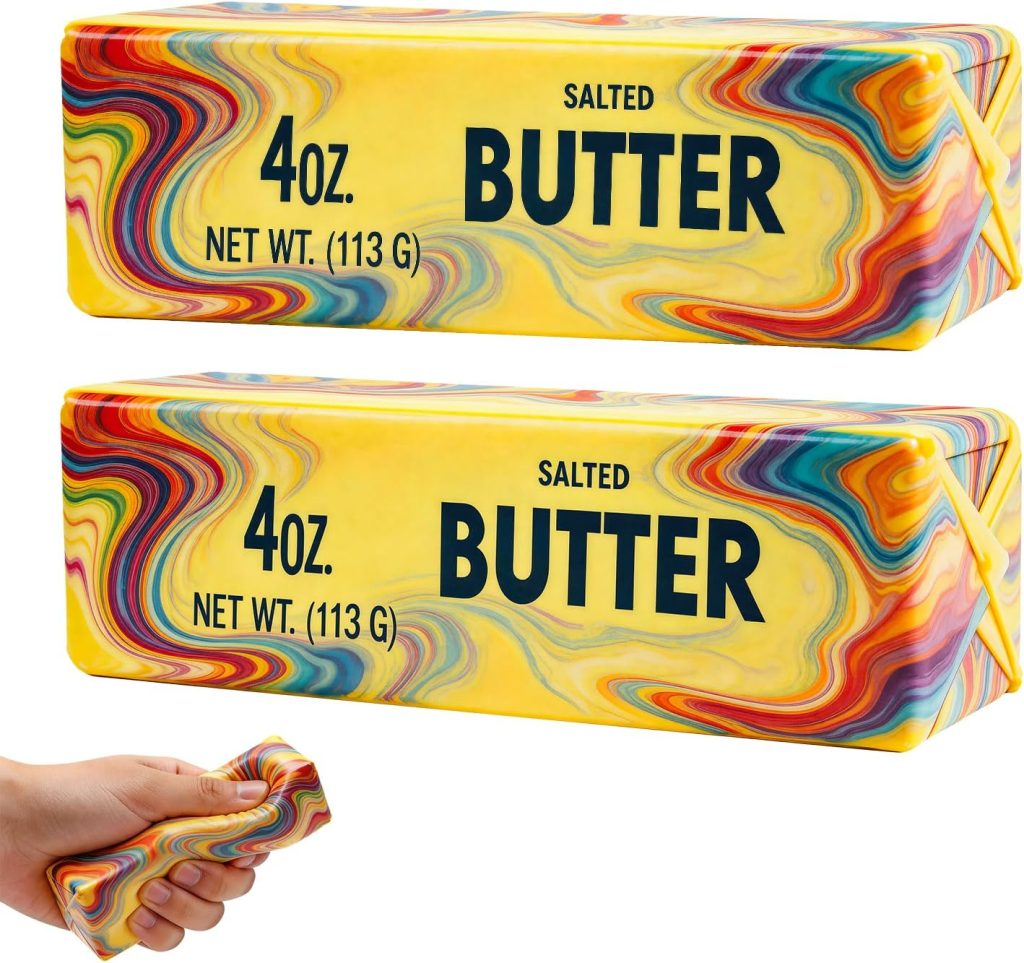 Butter Squeeze Toy 2 Pack, Slow Rising, Rainbow C