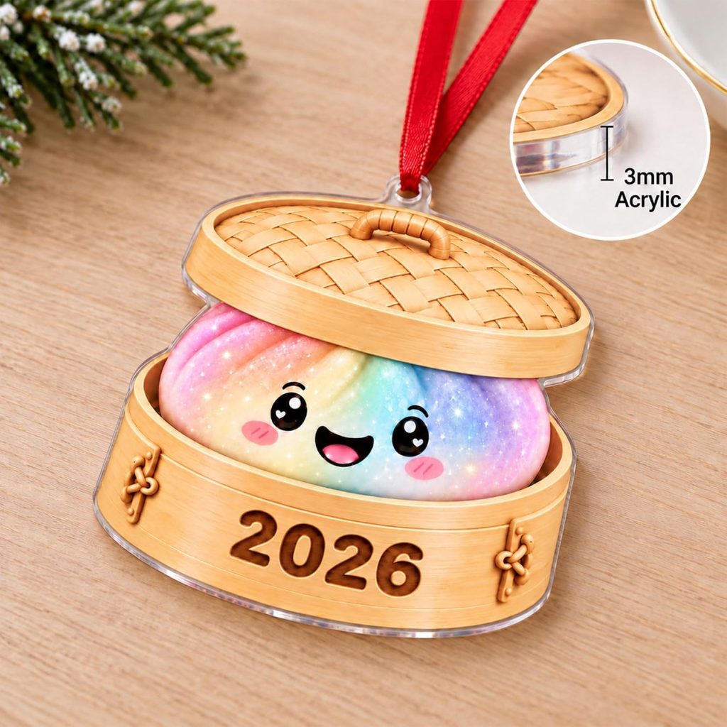 Squishy Dumpling Christmas Ornament, Gift for Teens