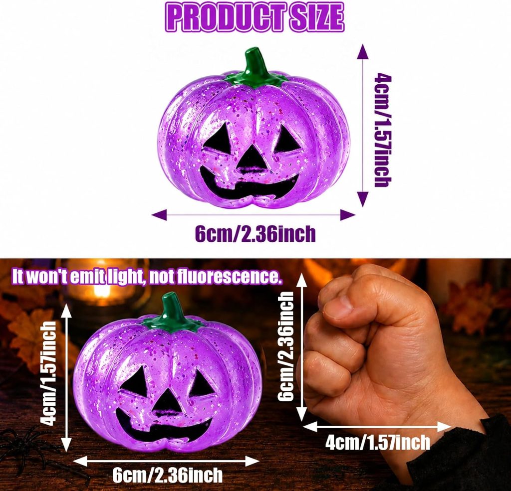 Purple Halloween Pumpkin Squishy, Slow Rising Ghost Design