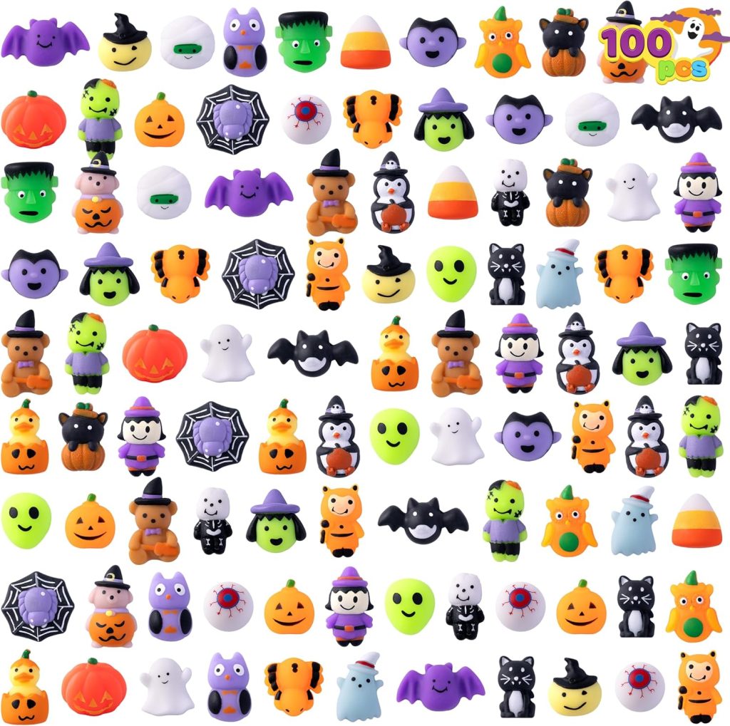 JOYIN 100 Pcs Halloween Mochi Squishy Toys
