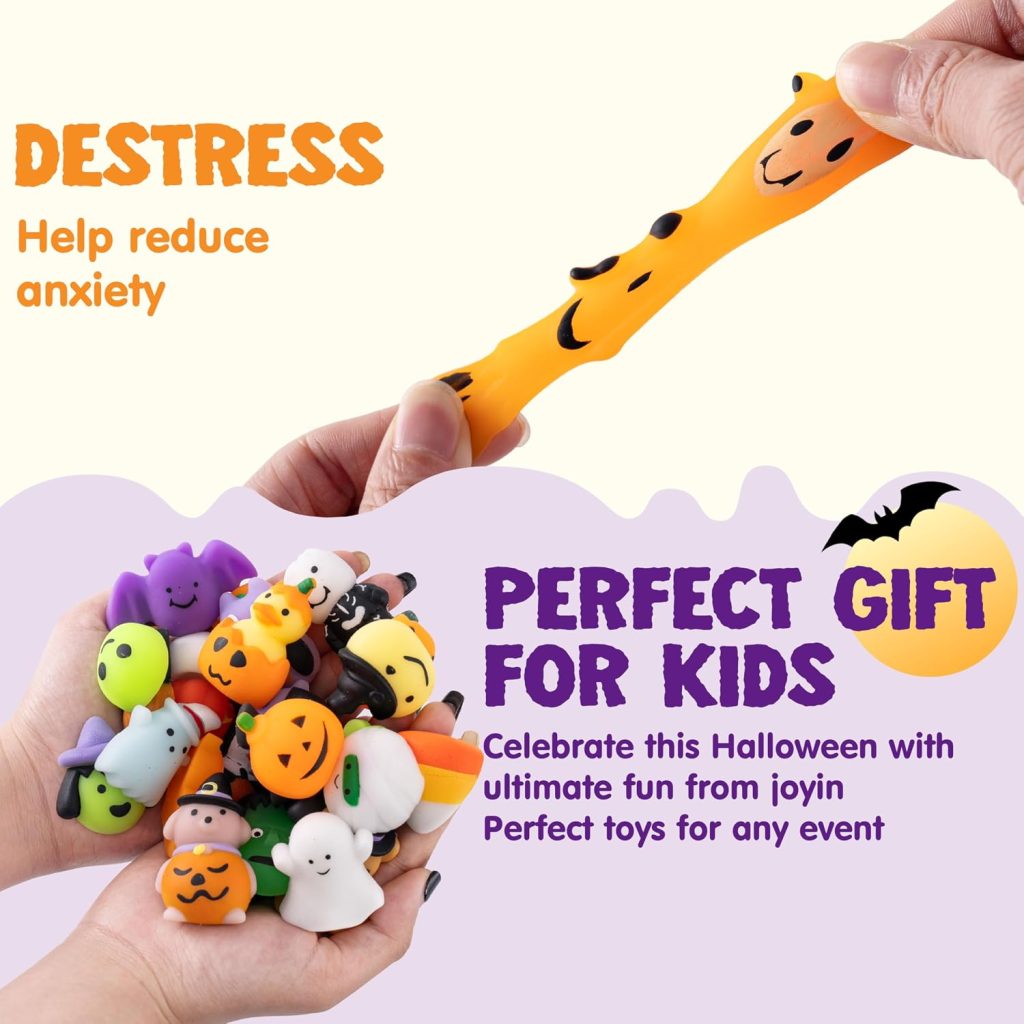 JOYIN 100 Pcs Halloween Mochi Squishy Toys