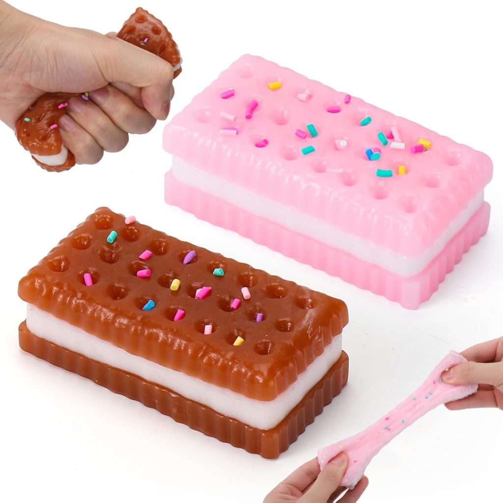 Vodolo 2 Pack Cookie Taba Squishy Silicone Fidget Toy
